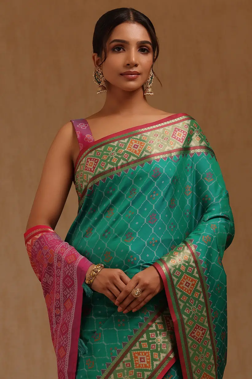 Green Soft Silk Woven Design Saree